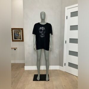 JOHN VARVATOS NWT Black Rose Skull T-Shirt